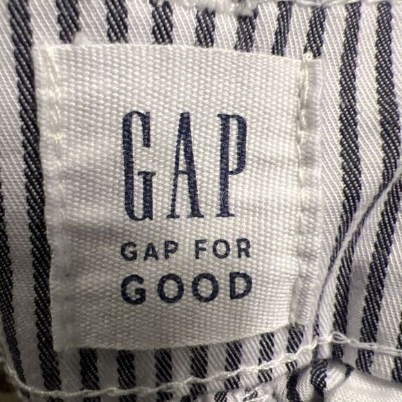 EUC‎ Khakis By Gap Girlfriend Khaki Pants Womens Size 8 White Blue Striped - Picture 4 of 6